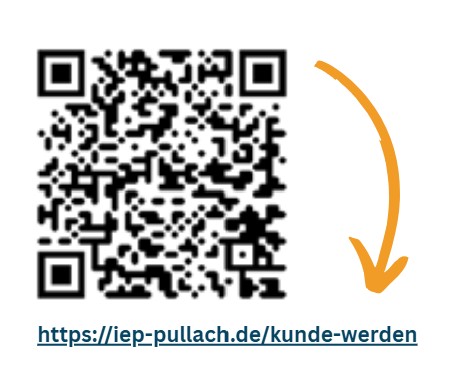 Scannen Sie den QR-Code und erfahren Sie, was die Erdwärme aus Tiefengeothermie der IEP und ein Fernwärmeanschluss kosten. www.iep-pullach.de/kunde-werden 