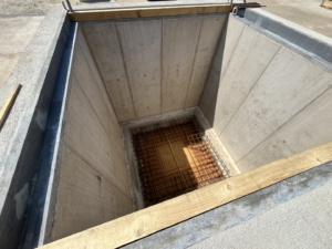 Bohrkeller bereit für die Standrohrbohrung