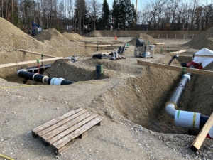 Thermalwasserleitung zum künftigen Heizwerk verlegt