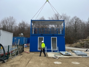 Der Besuchercontainer ist geliefert