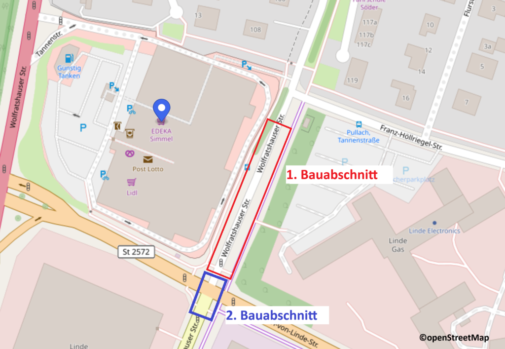 Arbeiten Wolfratshauser Straße und Rotwandstraße zwischen Juli und Mitte September 2026
